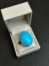 Bague en argent massif avec pierre turquoise naturel