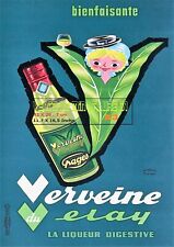 liqueur Verveine du Velay  1950 - affiche plastifiée