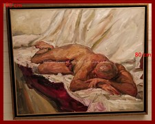 "Homme Nu Allongé" Culture Gay Nu Masculin Huile Sur Toile Nudité Masculine.