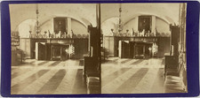 Stéréo, France, château Pont-sur-Seine, salle à manger Vintage stereo card  Ti