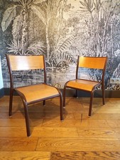 ¨PAIRE 2 CHAISE ECOLE MULLCA enfant MéTAL DESIGN 1960-70