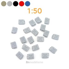 Lot 20 Jerricans 1/50 Décor Garage Automobile Maquette Camion Militaire Bidon