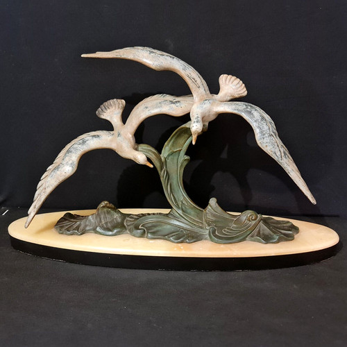 Sculpture régule bronze - régule, ou