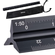 WINTEX Règle à Echelle Triangulaire en Métal - 30cm - Regle Métrique en