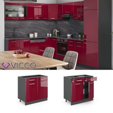 Meuble de cuisine, élément haut, élément bas, cuisine intégrée,anthracite, VICCO