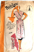 ?5248 Ancien PATRON PARIS LUXE VINTAGE FRENCH Robe de Plein été T44