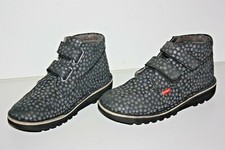 KICKERS Boots Scratchs  Cuir Imprimé Fleurs Enfants T 34 Quasi Neuves