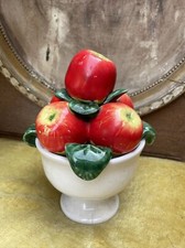 Coupe Fruits Céramique Faïence Pommes Factices  Vintage 