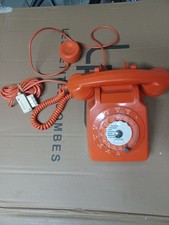 Téléphone vintage PTT S63 orange Année 1970 #A6