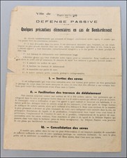 WW2 - DÉFENSE PASSIVE - PRÉCAUTIONS en CAS de BOMBARDEMENT - GUERRE 1939-45