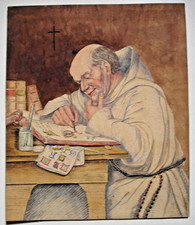 AQUARELLE  XIXème - MOINE