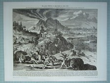 1903 HISTOIRE NATURELLE IMPRESSION ALLEMANDE GRANDE TERREUR TOKYO 1650 JEDO