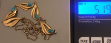 Collier Vintage  Feuille Or