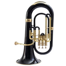 Euphonium Bb laiton 3 soupapes laqué noir + finition laiton avec étui...