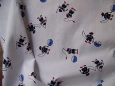 COUPON DE TISSU  PETITS MARINS   FOND BLANC - TIS 68