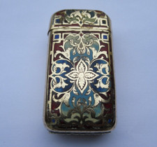 ANCIEN EMAILLE EMAUX PYROGENE DE POCHE BOITE ALLUMETTES VESTA CASE MATCH BOX