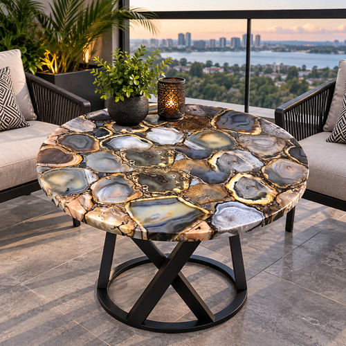 Table basse ronde - , pierre