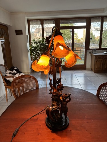 Lampe art nouveau signée - lampe,