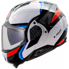 LS2 Casque Modulaire 180 Ouvrable FF910 Advant II 2 Triple Blanc Bleu Rouge