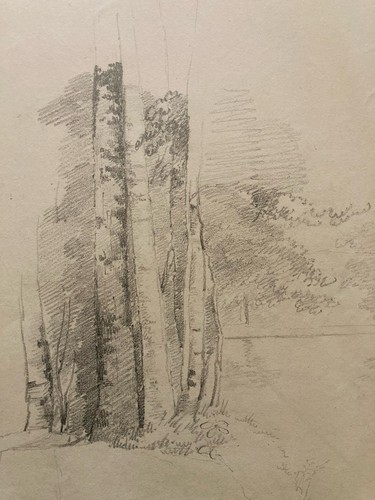 Dessin xixe 1850 paysage - 1850,