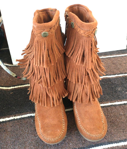 Women moccasin triple - triple, fringe