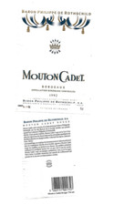 Etiquette de vin - Baron Philippe de Rothschild - Mouton Cadet - 1992
