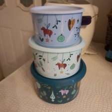 tupperware lot de 3 boites pop s Noël vert turquoise et bleu série limitée 