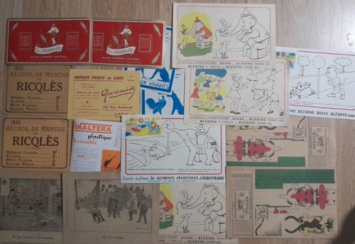 Lot ettiquettes buvards - 17,