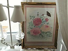 Tableau dessin roses cadre