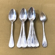 12 cuillère café / moka CHRISTOFLE modèle RUBANS CLOCHETTES métal argenté 12,5cm