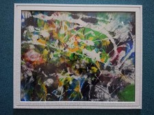 Peinture N°16 Pailleté cm Cadre blanc 45X55 cm