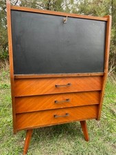 Secrétaire vintage années 60 trois tiroirs abattant bureau design scandinave