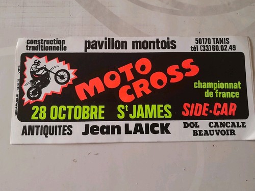 Ancien autocollant moto cross - moto,