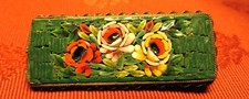 BROCHE ancienne 3 ROSES en MICRO-MOSAÏQUE TESSELLES VERRE ITALIE 1900-1920