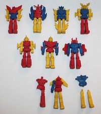 Lot de robot gommes vintage 80s Keishi (RARE): Daioja, Cobalter, Baxingar...