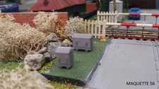 ho lot de 4 caisses à piles 1/87 décor train pour passage à niveau, diorama