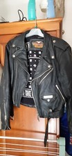 Harley Davidson Blouson en cuir pleine peau, femme , taille s