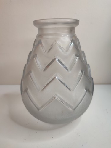 Ancien vase verre dépoli - ancien,