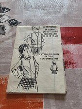 ancien patron 1966 modes et travaux GILET CHASUBLE ENFANT 10-12 ANS