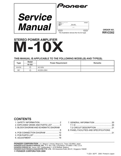 Service manuel instructions - manuel, d'instructions