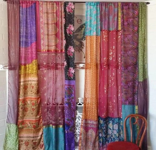 Paire rideaux indiens en - paire,