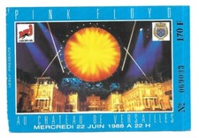 RARE / TICKET BILLET CONCERT - PINK FLOYD : LIVE A PARIS VERSAILLES FRANCE 1988