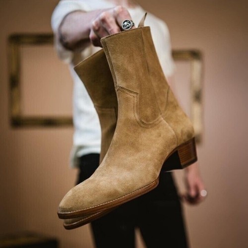 Handmade men suede zip - men,
