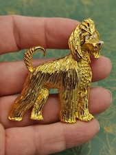 Bijou Grande Broche fantaisie chien lévrier afghan