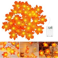Guirlande d'automne, Decoration Automne pour Halloween, 3 m 20 LED Feuille