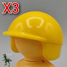 X3 Playmobil casque jaune pilote kart moto course 3208 3478 3523 3524