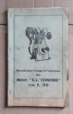 manuel  moteur fixe bernard CL conord F.110 f110 110
