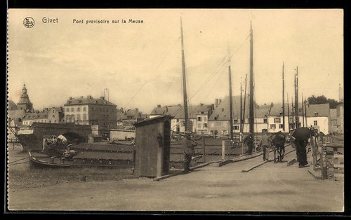 Cpa givet pont provisoire sur - cpa, givet,