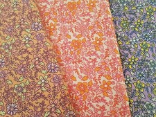 70's Imprimé Floral Tissu Poly Coton - Largeur 112 CM