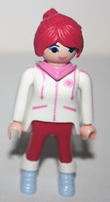 PLAYMOBIL 9286 FEMME CHEVEUX ROSES SPORTS D'HIVER SKIEURS FAMILY FUN